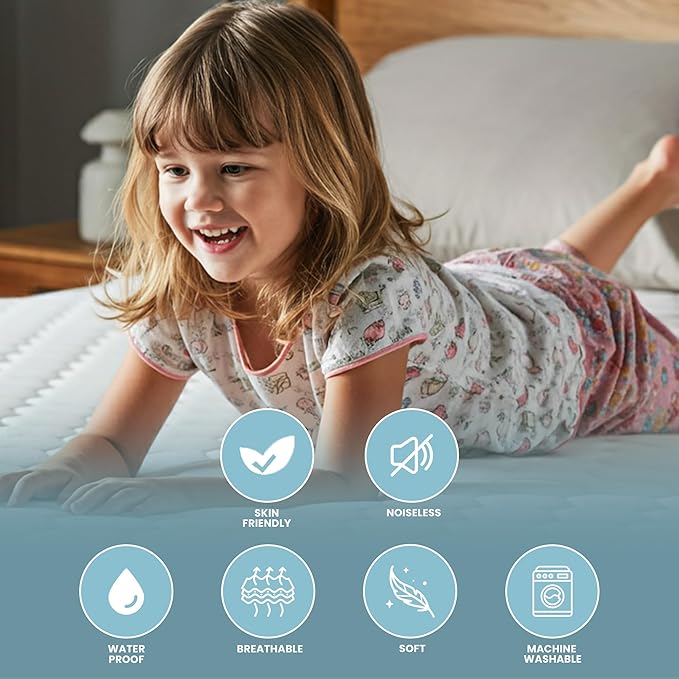 100% Quilted Waterproof Mattress Protector Full, Fitted Full Size Mattress Pad, Breathable & Soft 16 Inches Deep Pocket Full Size Mattress Cover, Machine Washable Mattress Cover Full