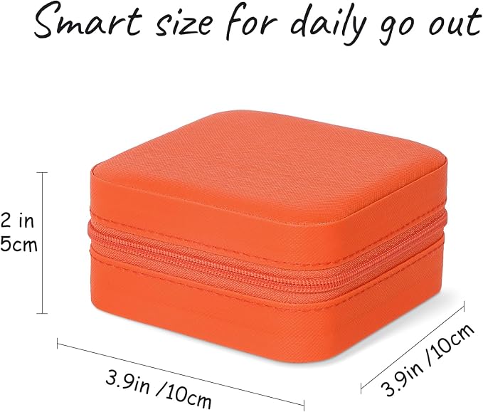 MFXIP Travel Jewelry Case Small Jewelry Box Jewelry Organizer Storage Case Portable PU Leather Mini Jewelry Travel Case for Girls Womens Earring, Necklace, Rings,Bracelets - Image 2