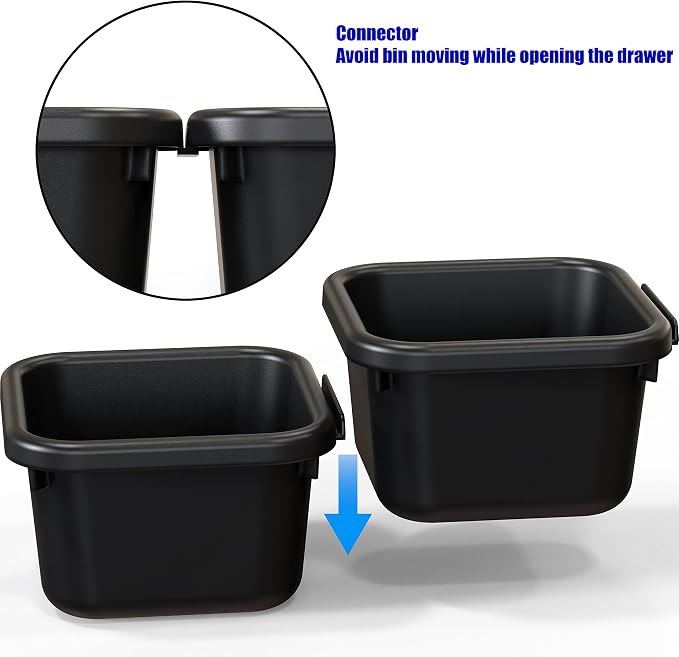 Simple Houseware Interlocking Desk Drawer Bins Organizer, 10 Packs, Black - Image 6