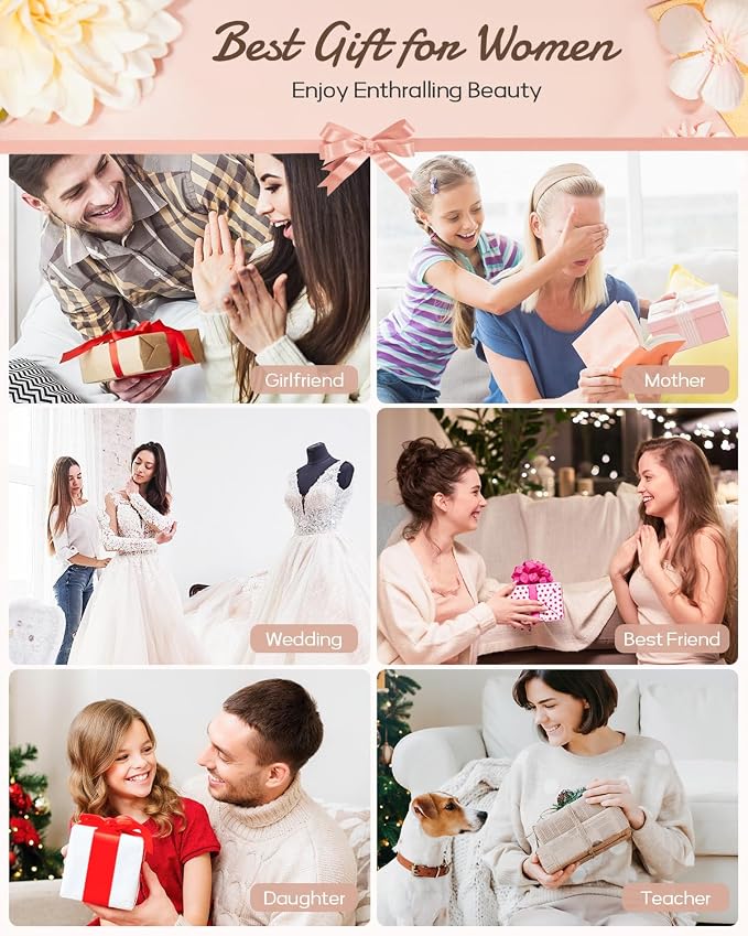 Enthralite Travel Jewelry Box for Girls: Traveling Jewelry Case Gift for Women - Mini Organizer for Necklaces Earrings White Z - Image 9