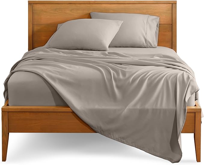 Bare Home Twin Sheet Set - 1800 Ultra-Soft Microfiber Twin Bed Sheets - Double Brushed - Deep Pockets - Easy Fit - 3 Piece Set - Bedding Sheets & Pillowcases (Twin, Khaki)