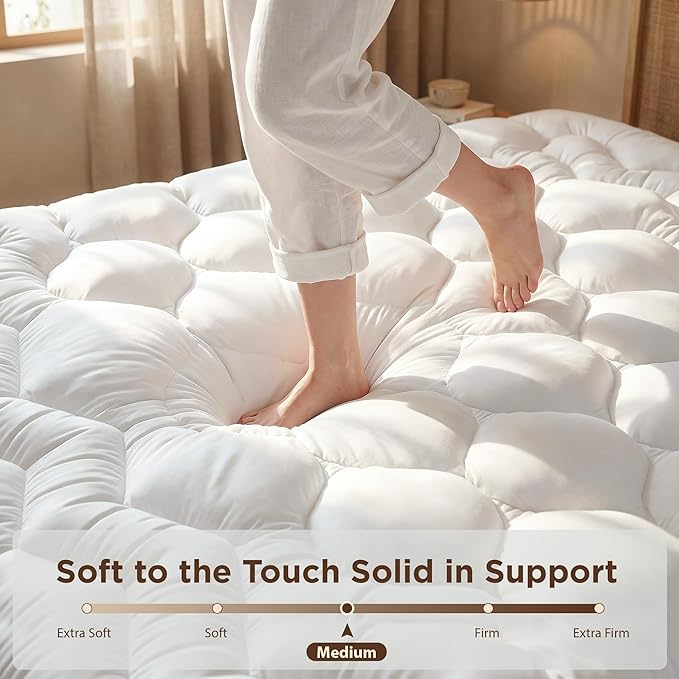 Full Mattress Topper - 3 Inch Ultra Thick Soft Memory Foam Pillow Top Mattress Topper Full for Back Pain, Universal Fit for Bedrooms, Guest Rooms & RVs, 75x54 Inch.