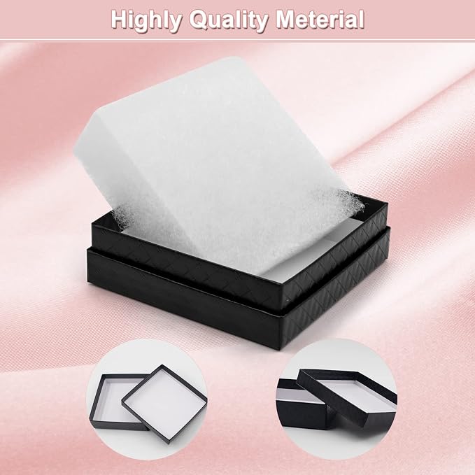 Cardboard Jewelry Black Gift Boxes 20 Pack3.5×3.5×1 inches, its apply to displaying necklaces, rings, bracelets, earrings - Image 2