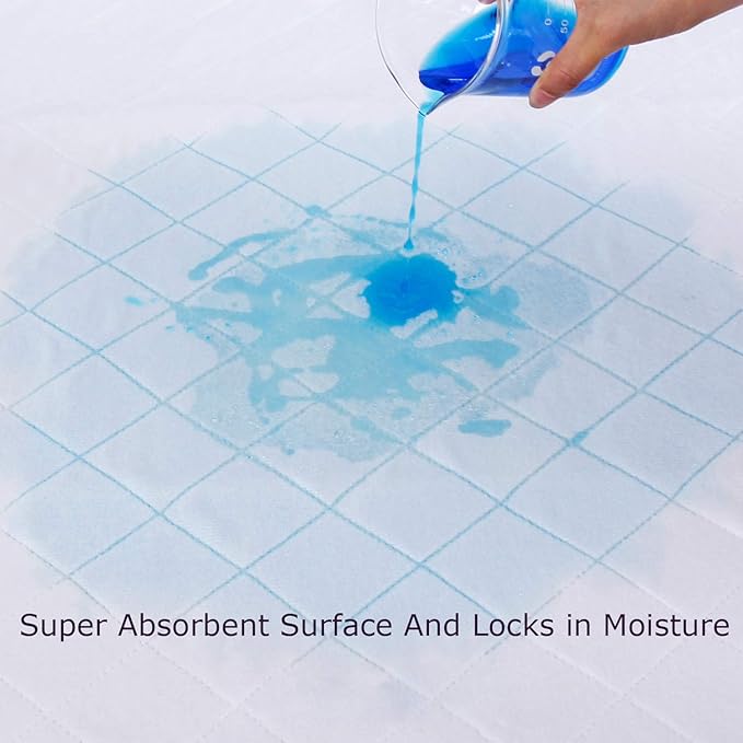 Waterproof Crib Mattress Protector 27" x 38", Washable Pee Pads for Kids, Adults, Non-Slip & Sturdy Mattress Pad for Incontinence, Potty Training Pee Pads, White
