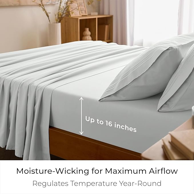Mellanni King Sheets Set - 4 PC Iconic Collection Bedding - Hotel Luxury, Extra Soft, Cooling Bed Sheets - Wrinkle, Fade, Stain Resistant (King, Ivory)