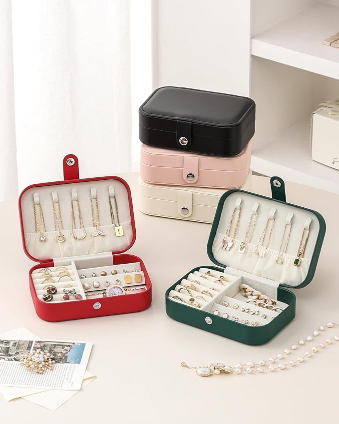 CASEGRACE Jewelry Box For Women Portable Travel Jewelry Case for Necklace Earring Rings Jewelry Holder Case Gift Box Girls - Image 4