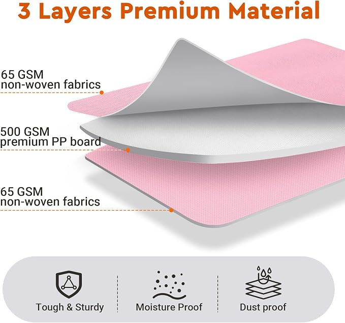 StorageTastic 6 Pack Bed Sheet Closet Organizers and Storage,Sturdy Foldable Storage Containers with Window and Label,Storage and Organization for Bedding Sheets,Duvet Covers,Blankets (Pink) - Image 3
