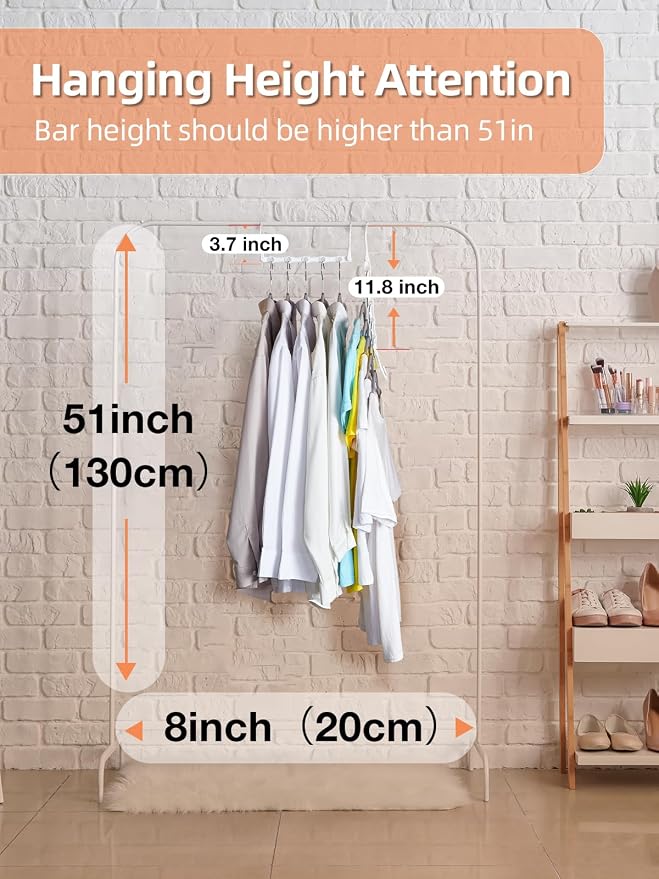 HOUSE DAY Closet Organizers and Storage, 16 Pack, Space Saving Hangers White, Closet Organizer Space Saver 80%, Sturdy Plastic Magic Hangers for All Types of Clothes, College Dorm Room Essentials - Image 7