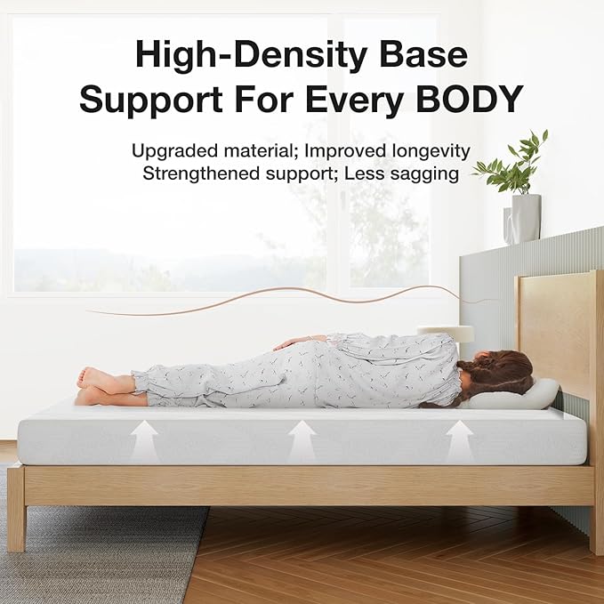 Novilla Twin Mattress for Kids, 5 Inch Twin Bed Mattresses in a Box, Gel Memory Foam Mattresses for Cooling Night Sleep, Pressure Relief, CertiPUR-US Certified, White
