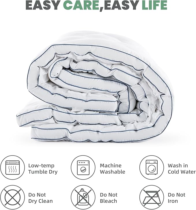 BDEUS TwinXL Mattress Pad, Extra Thick 1450GSM Mattress Topper, Four Leaf Clover Soft Mattress Protector Cover with 21" Deep Pocket for Back Pain Relief, 3D+7D Down Alternative Fill Overfilled, White