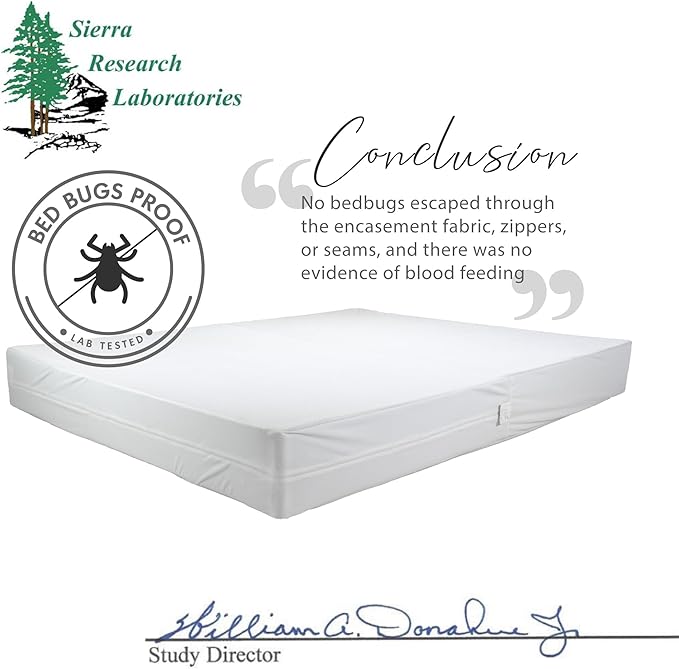 Degrees of Comfort RV Short Queen Mattress Encasement (60x75 Inch) - Bed Bug Proof & Dust Mite Protection, 6-Sided Zippered Water-Resistant Cover, Hypoallergenic Allergy Relief - Fits 9-12" Deep