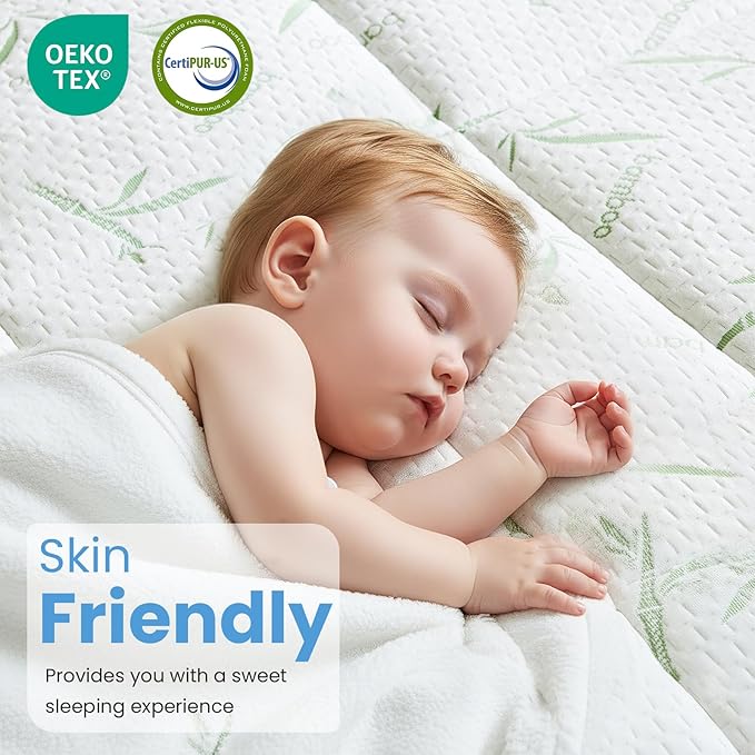 OLIXIS Twin Size Dual Layer Gel Memory Foam Mattress Topper with Cooling Pillow Top, Breathable Bed Topper Pad for Back Pain Relief, CertiPUR-US Certified