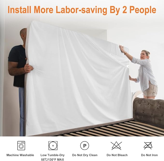 Deep Pocket Twin Mattress Protector 39"x75", Waterproof Soft and Noiseless Terry Cloth Zippered Mattress Pad Covers for 13/14/15 inch Depth