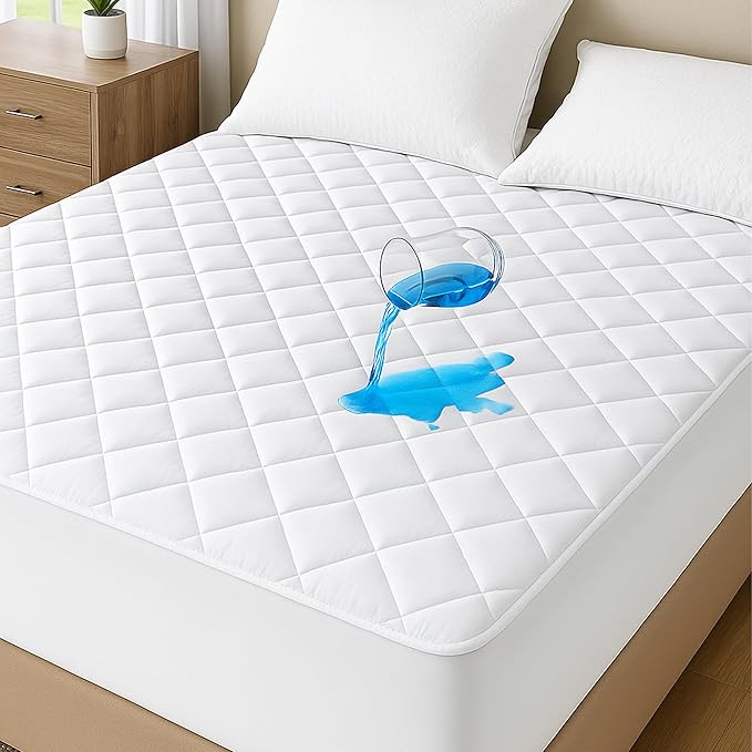 COTTONPASSION Full Size Waterproof Mattress Protector - Fitted with Stretchable Deep Pocket Mattress Cover, Soft Breathable & Noiseless Mattress Pad