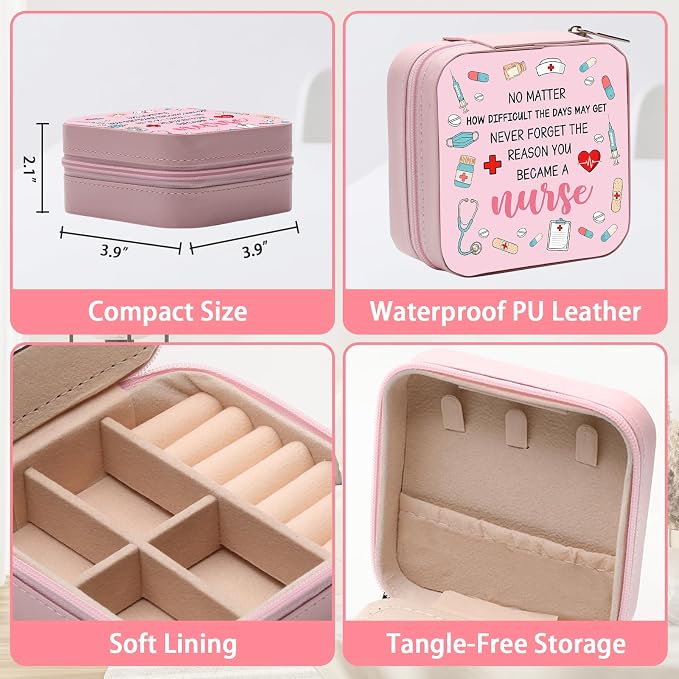 GAOLZIUY Nurse Gifts for Women, Nurse Travel Portable Jewelry Box, Appreciation RN Graduation Nurses Week Christmas Nurse’s Day Gifts for Nursing Student - Image 3