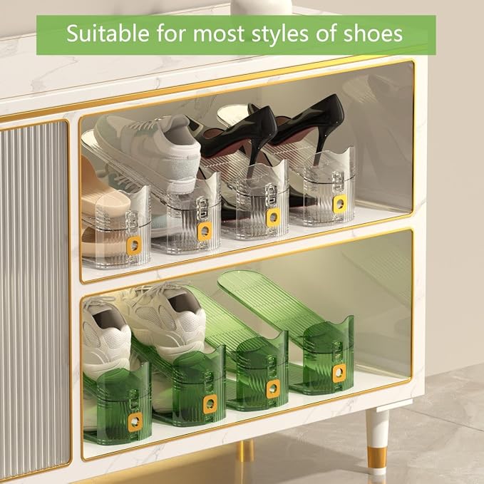 CiBiZi Clear Shoe Slots Organizers 20Pack Shoe Stacker Organizer for Closet Shoe Stackers for a Pair of Shoes Shoe Display Shelf Shoe Rack Holders Space Saver Organizador de Zapatos (Clear) - Image 4