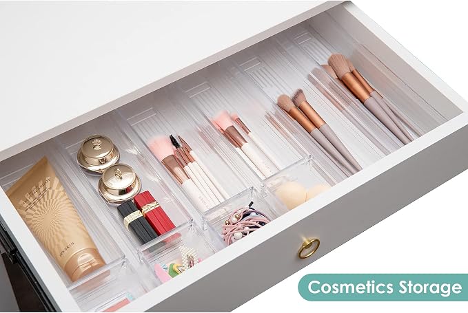 Backerysupply Clear Plastic Drawer Organizer Tray for Vanity Cabinet (Set of 10),Storage Tray for Makeup, Kitchen Utensils, Jewelries, and Gadgets - Image 3