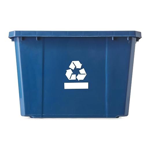 Gracious Living Medium Curbside Blue Box, Plastic 17 Gallon/64 Litre Home Trash Can Refuse and Recycling Bin Container with Built-in Handles (6 Pack) - Image 3