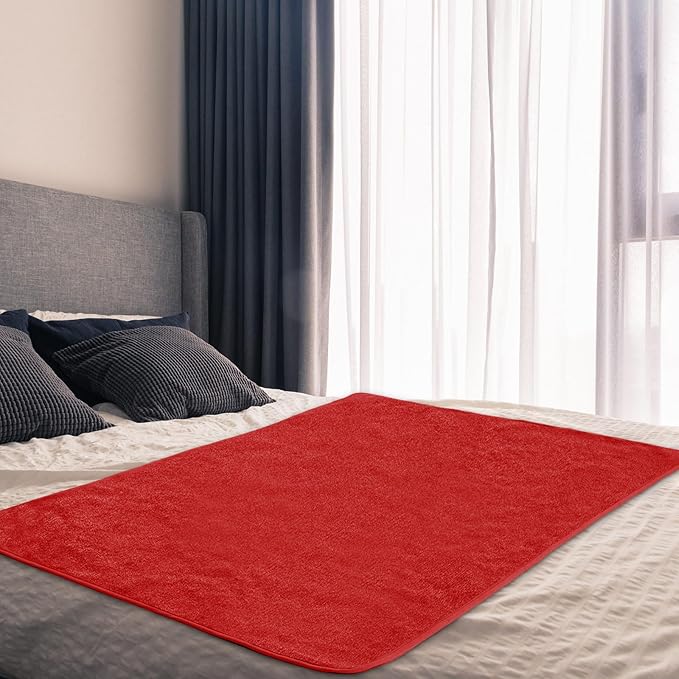 1 Pcs Couples Waterproof Mat 72 x 34 in Lover Reusable Stainproof Blanket Quiet Easy Use Mattress Protector for Adult Multi Functional Bed Sheet Couple Messy Play Pleasure Comfort (Red)