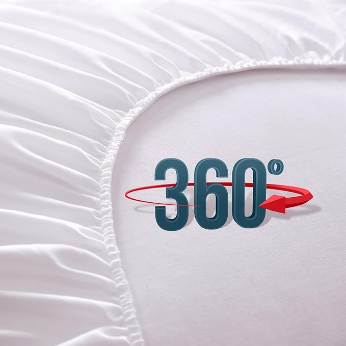 LUX Décor King Mattress Pad - Quilted Elastic Fitted Mattress Cover Protector Upto 16 Inches Deep Pocket - Soft Breathable Noiseless Mattress Topper (78 X 80)