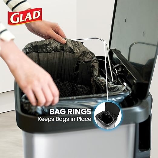 Glad Stainless Steel Step Trash Can with Clorox Odor Protection | Large Metal Kitchen Garbage Bin with Soft Close Lid, Foot Pedal and Waste Bag Roll Holder, 20 Gallon, Stainless - Image 6