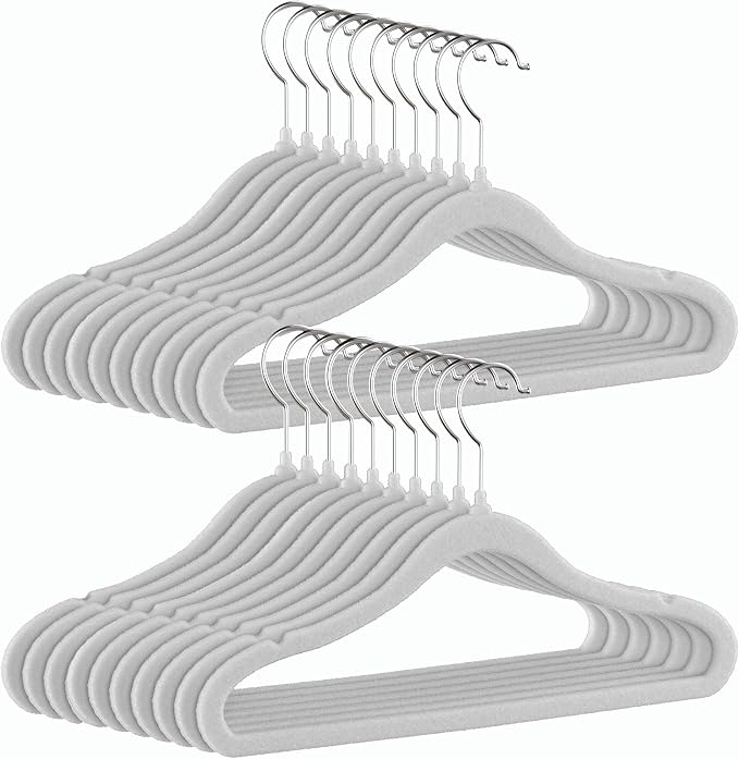 GoodtoU Baby Hangers Velvet 20 Pack Kids Non Slip Hangers Childrens Hanger for Kids Grey by GoodtoU