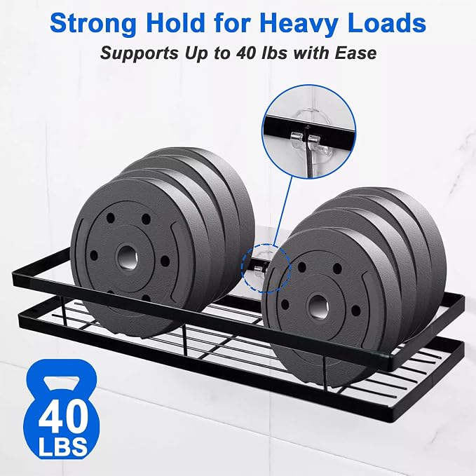 4 Packs Shower Caddy Adhesive Replacement, Strong Adhesive Hooks for Shower Caddy Kitchen Racks, No Drilling Transparent - Image 4