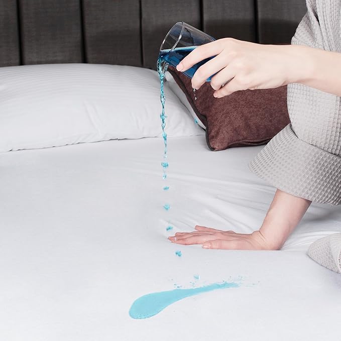 Premium 100% Waterproof Mattress Protector Full XL Size,Absorbent, Cotton, Bed, Breathable Fitted Mattress Cover with Stretchable Pockets, Cover Smooth Soft Noiseless Washable