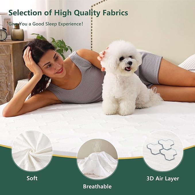 Cal King Size Waterproof Mattress Protector, 40% Rayon Derived from Bamboo Cooling Mattress Pad Cover, 3D Air Fabric Breathable Mattress Pad Fitted with Deep Pocket 6"- 15" Machine Washable