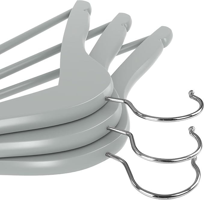 Utopia Home Premium Wooden Hangers 30 Pack - Durable & Slim Coat Hanger - Suit Hanger with 360-Degree Rotatable Hook - Wood Hangers with Shoulder Grooves (Grey Color) - Image 4