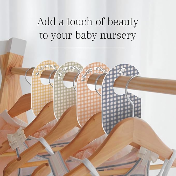 Eli with Love Baby Closet Dividers (Gingham) - Ideal Baby Clothes Dividers – Organize Nursery Closet Hangers by Size/Age - Image 7