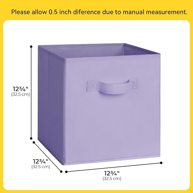 Cupic Cupid 13 Inch Storage Cube, Fabric Cube Storage Bin with Handles, Storage Cube Organizer for Clothes and Toys, Collapsible Cube Bins for Closet, Shelves, Nursery, 6-Pack, Purple Gradient - Image 2