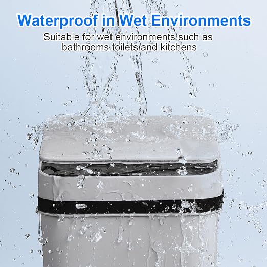 Anborry Smart Touchless Bathroom Trash Can 2.2 Gallon Automatic Motion Sensor Rubbish Can with Lid Electric Narrow Small Garbage Bin for Kitchen, Office, Toilet, Bedroom (Grey) - Image 2