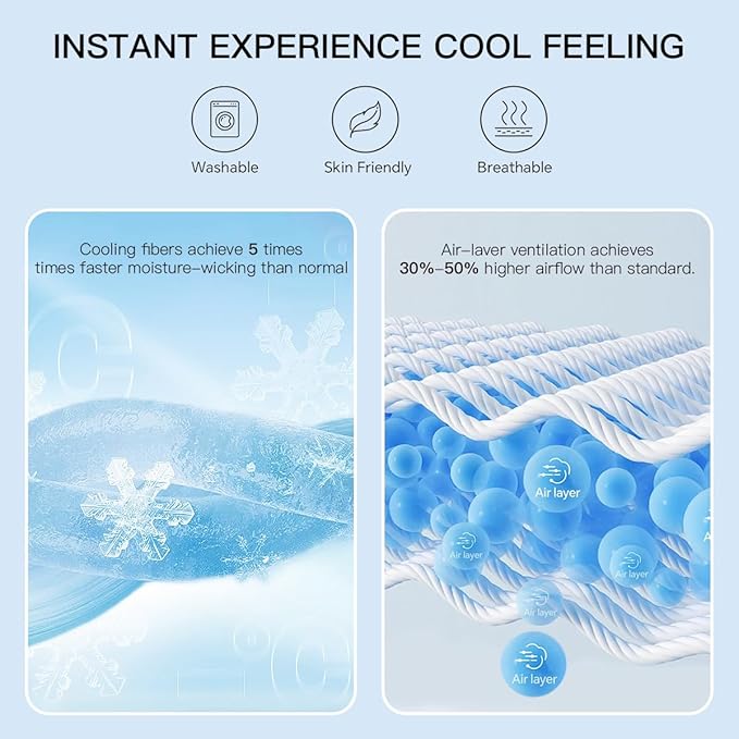 Cooling Mattress Topper King Size - Pillow Top Mattress Pad for Hot Sleepers - Breathable Ultra Soft Mattresses Protector with 8-21 Inch Deep Pocket (78x80 inch, Pearl White)