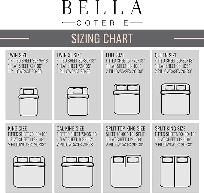Bella Coterie Luxury Bamboo Viscose Queen Size Sheet Set | 100% Organically Grown | Ultra Soft | Cooling for Hot Sleepers | 18" Deep Pocket [Striped Coastal Blue]