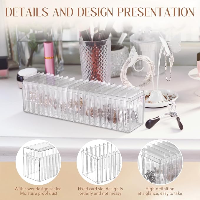 Kenning 21 Pcs Acrylic Jewelry Case Organizer, Clear Jewelry Organizers Holder with Portable Anti Tarnish Storage Bags for Rings, Earrings, Necklaces, Ideal Gifts for Women (Clear) - Image 3