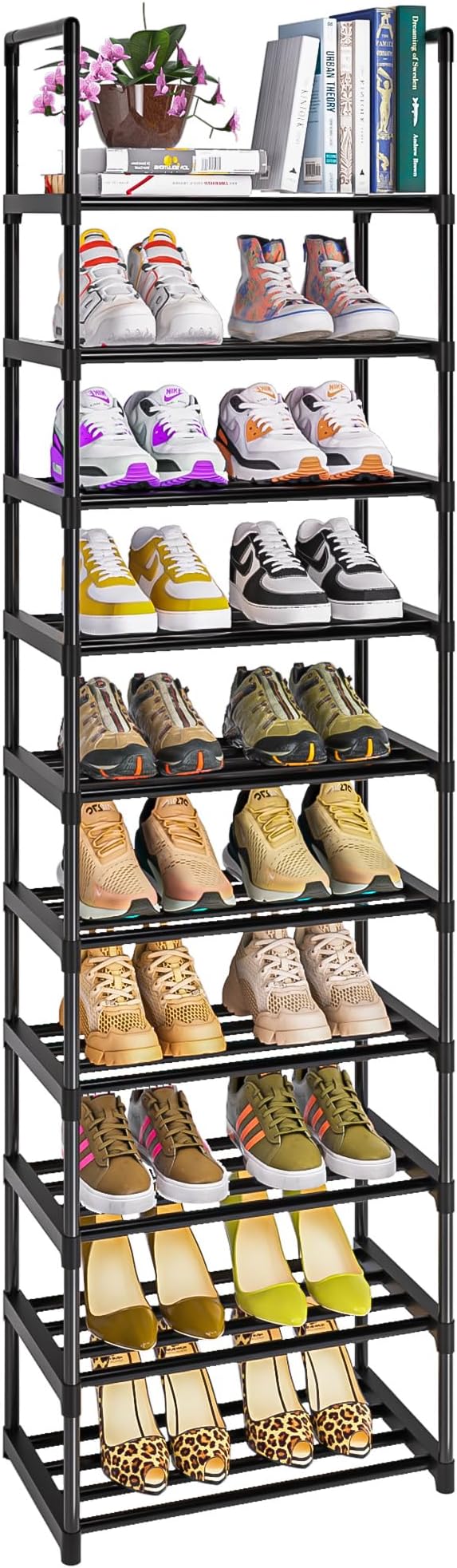 OYREL Shoe Rack, Sturdy Metal Shoe Rack Organizer,Narrow Shoe Racks for Closets,Shoes Rack,Shoe Stand,Shoe Shelf by OYREL