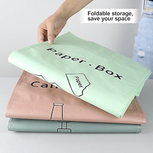 JIALAI HOME Separate Recycling Bin for Kitchen Home - Indoor Recycle Bins (Pink, Green, Gray) Waste Trash Sorting Bins, Reusable Waterproof Affordable Recycle Bags, Pack of 3 Bags - Image 7