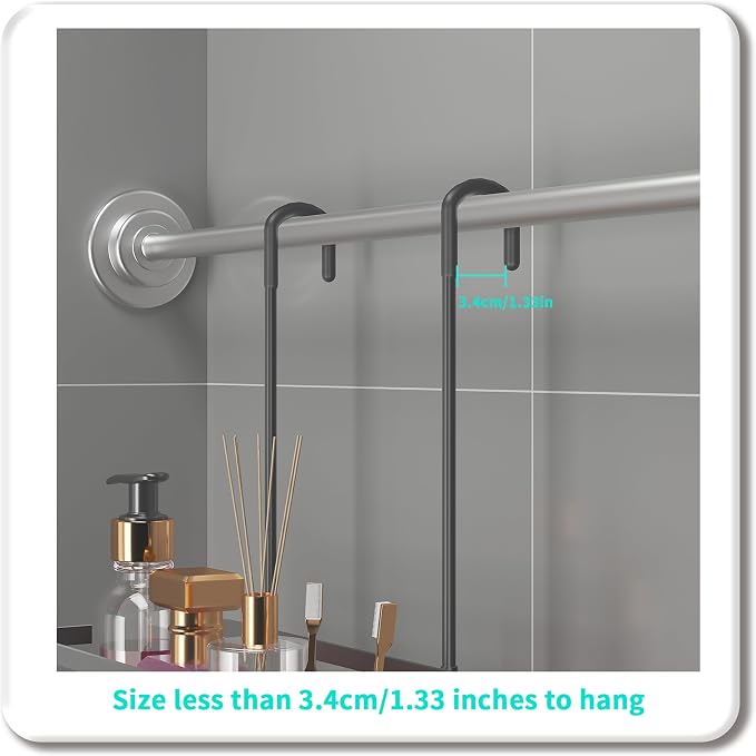 HapiRm Hanging Shower Caddy Organizer - No Drilling Shower Organizer with Inclined Shelf, Rustproof & Waterproof 304 Stainless Steel Bathroom Caddy - Black - Image 6