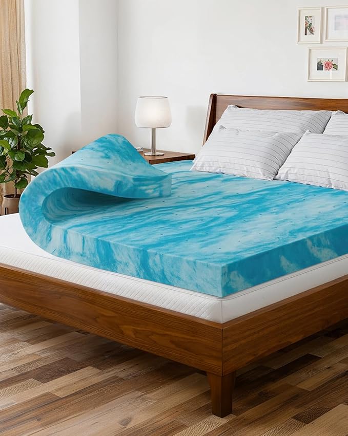 Super Soft Memory Foam Mattress Topper Full Size - 4 Inch Breathable Gel Infused Memory Foam - Plush Feel Ventilated Mattress Pad - Pressure, Comfort & Pain Relief Bed Topper - CertiPUR-US & Oeko-Tex