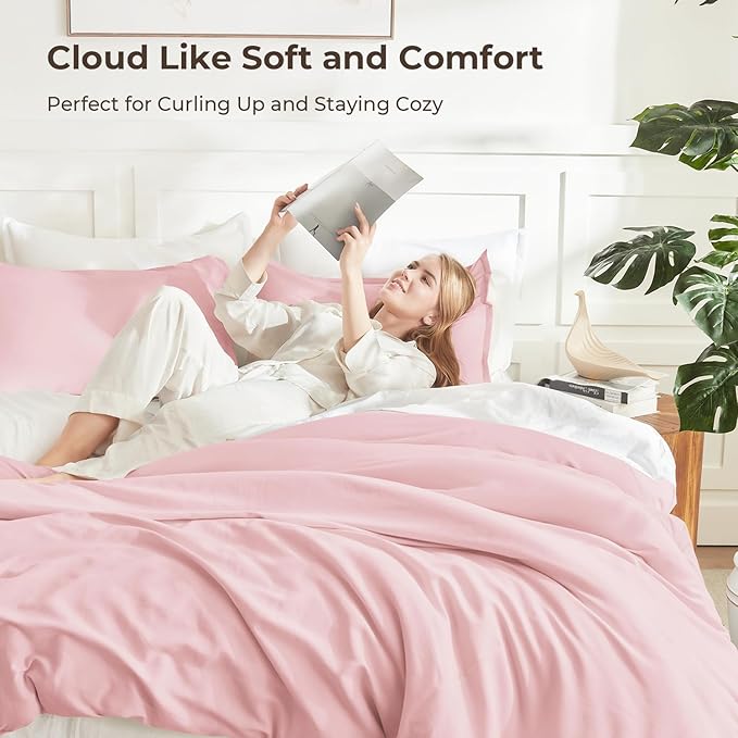 Litanika Twin XL Comforter Set Pink - 2 Pieces Extra Long Bed Set for College Dorm, All Season Bedding Set for Girls and Boys