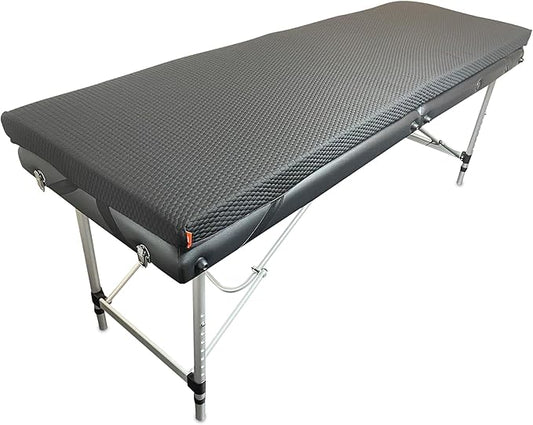 Lash Bed Foam Topper – 2.5 Inch Thick Memory Foam Massage Table Pad with Corner Straps & Anti-Slip Base, Comfortable Spa or Facial Bed Topper for Lash Extensions & Salon Use – Black