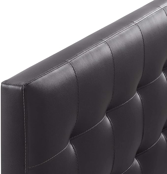 Modway Lily Tufted Faux Leather Upholstered Full Headboard in Brown