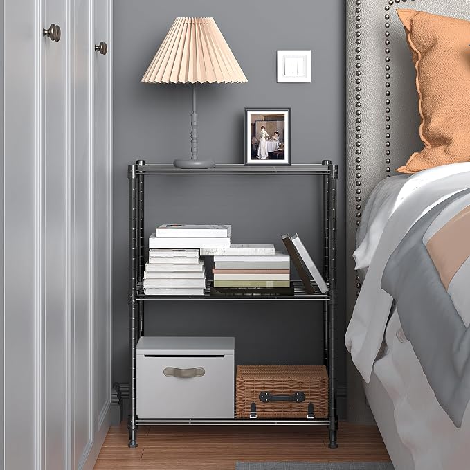 M MZG 450 lbs Steel Storage Shelving 3-Tier Utility Shelving Unit Steel Organizer Wire Rack for Home,Kitchen,Office (11.8" D x 17.7" W x 26.3" H) - Image 7