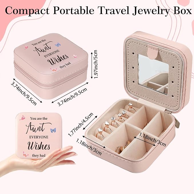Aunt Gifts Jewelry Box Auntie Gift Ideas Valentines Easter Mothers Day Gifts for Aunts from Niece Nephew Aunts Christmas Birthday Gift You Are The Aunt Everyone Wishes They Had Jewelry Case - Image 2