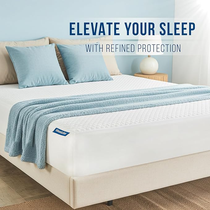 Luxury California King Size Tencel Waterproof Mattress Protector Deep Pocket - Premium Cooling Bed Cover Pad - Hypoallergenic & Allergy-Friendly - Oeko-Tex Certified - Ultra Soft & Breathable