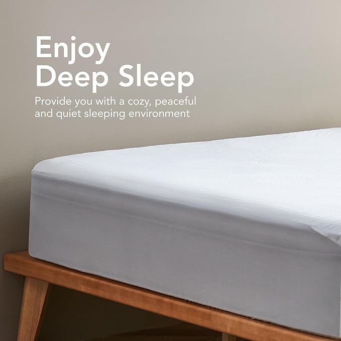 Epitex Waterproof Mattress Protector Twin Size, Ultra Soft and Breathable Mattress Cover with Deep Pocket for 8-12 Inches Mattress, Machine Wash, White