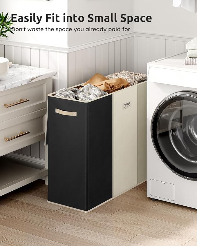 SOLEDI 180L 3-Section Laundry Hamper with Lid, Extra Large Dirty Clothes Basket with Sturdy Handles for Laundry Room & Bedroom - Durable Organizer for Sorting Laundry - Image 5