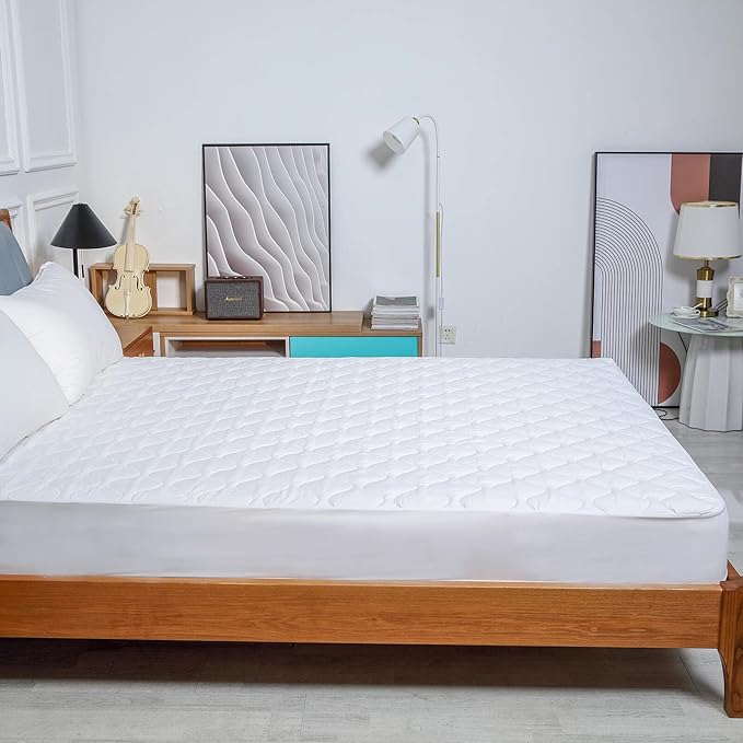 Quilted Waterproof Short King Mattress Protector Pad for 72x75 RV Short King Cal Bed with Stretchy Pocket Soft Brushed Surface Mattress Topper Cover
