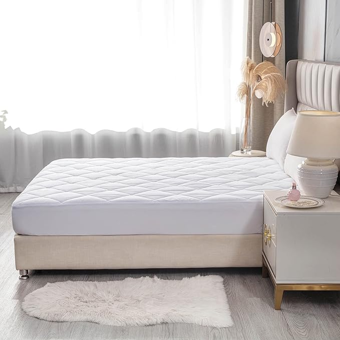 Kingnex 60x75 RV Short Queen Mattress Topper for Camper Bed Fluffy Matress Cover Quilted Fitted Mattress Pad with Deep Pocket